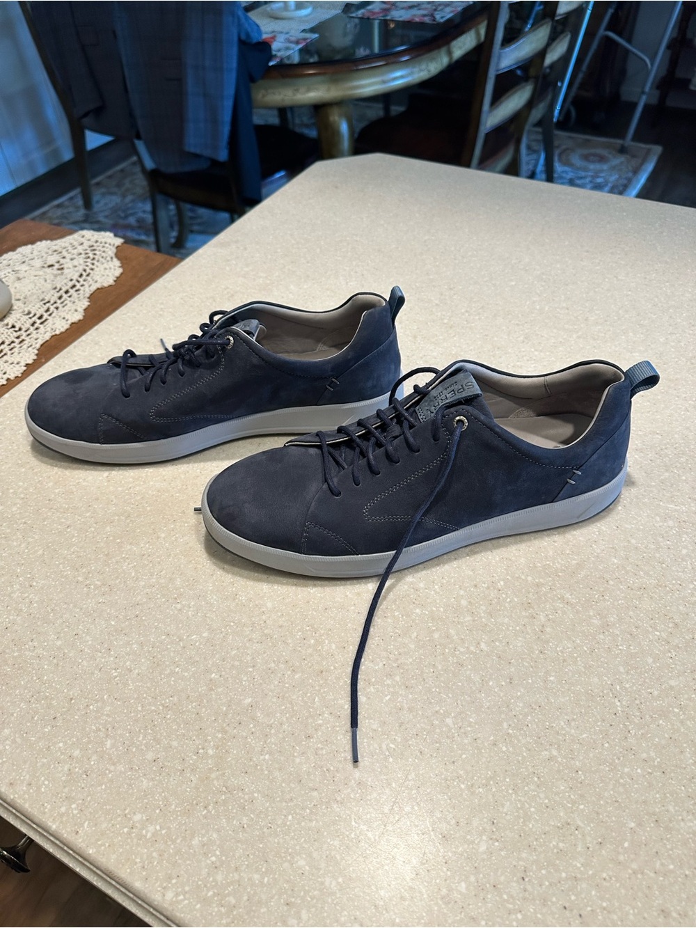 Sperry Gold Cup Navy Suede Low-Top Lace-Up Sneakers